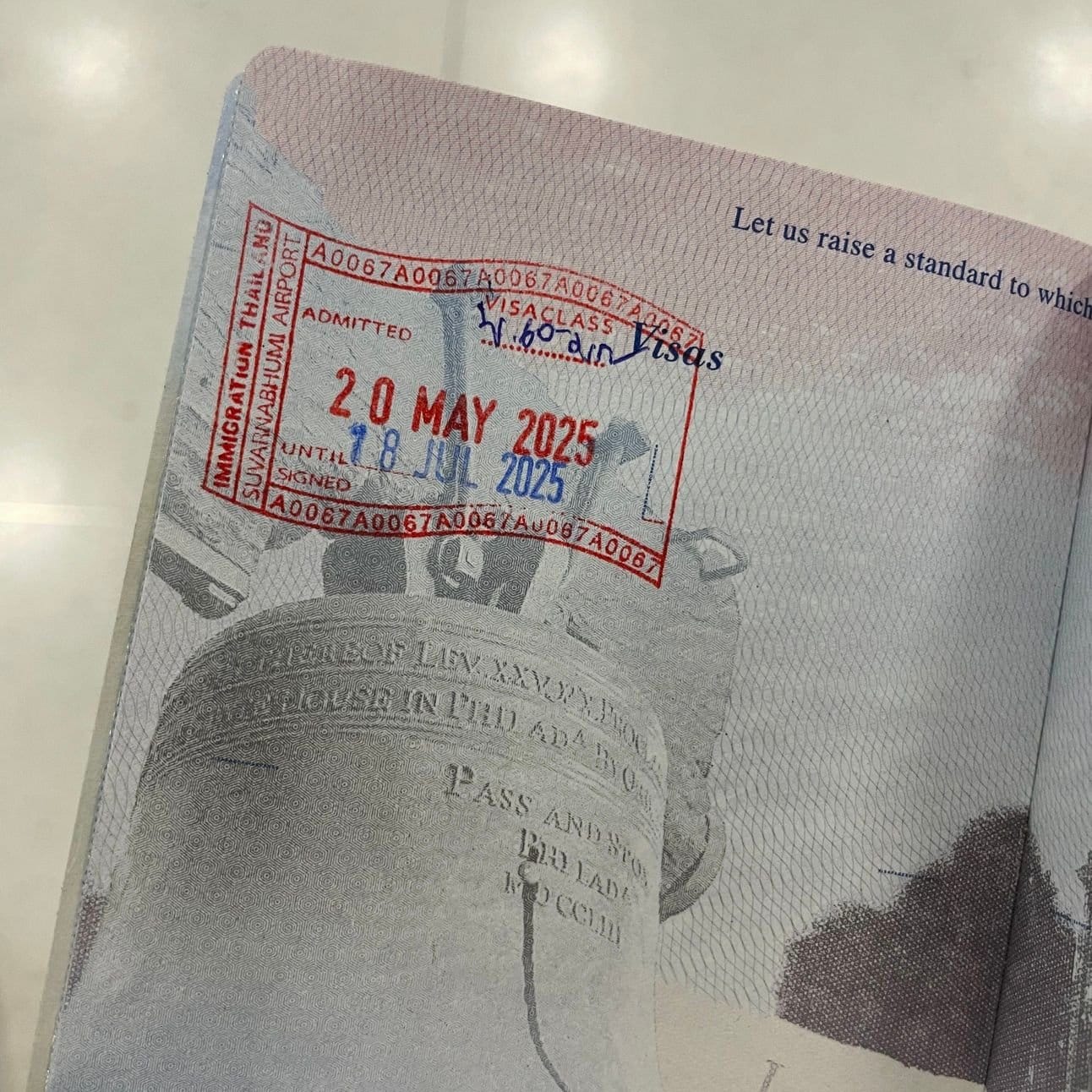 First stamp in a new passport.